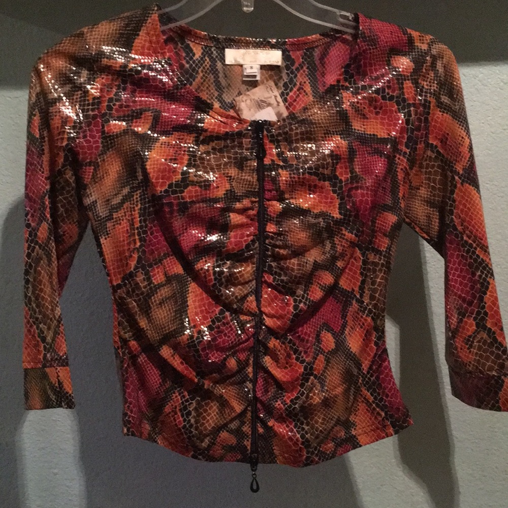 Western snake skin fitted top